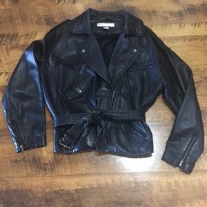 Leather motorcycle jacket.